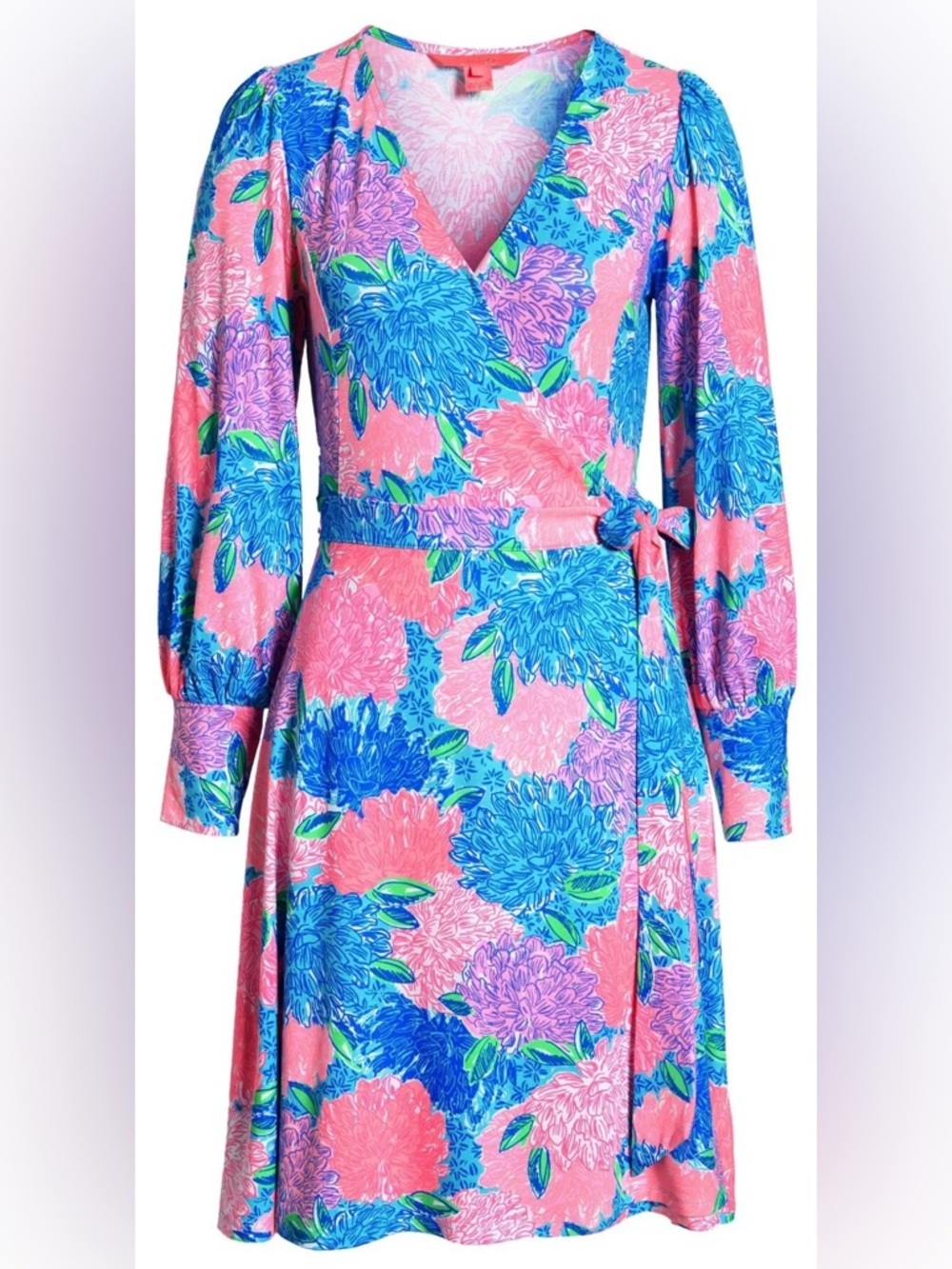 Lilly Pulitzer Rosalinda Wrap Dress in Beach House Blooms Print Size Small